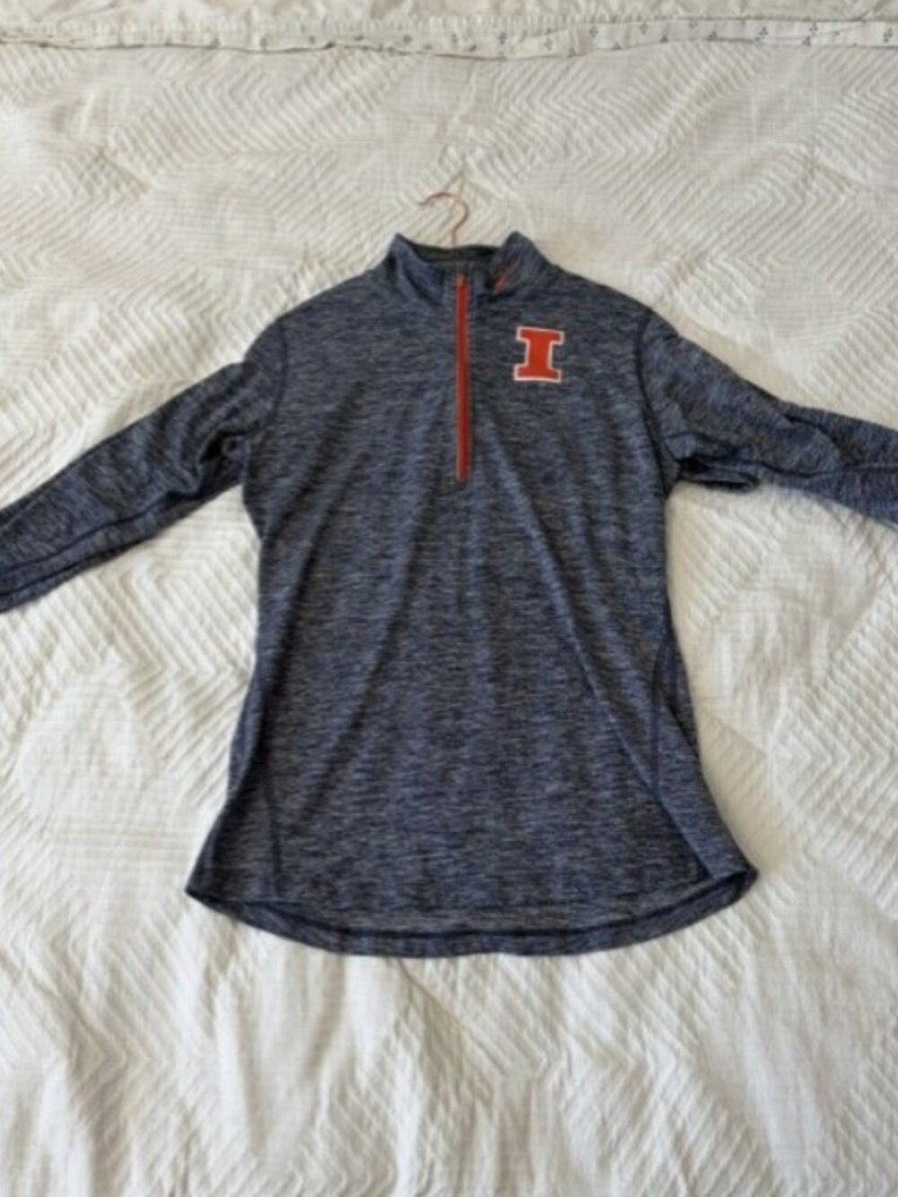 Nike University of Illinois Quarter Zip Pullover | Fighting Illini | Heather Gra